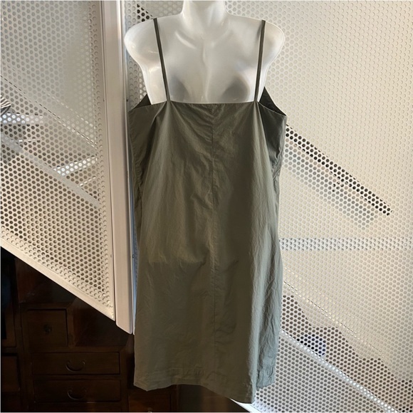 Everlane The Poplin Cotton Mini Slip Dress Size 8 in Kalamata Green GUC - Picture 5 of 12